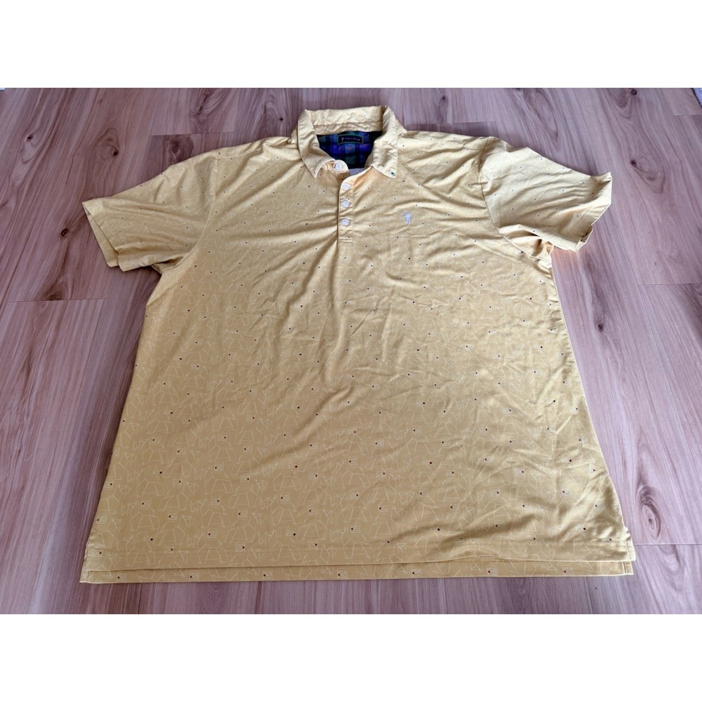 William Murray Martinis & Mowers Golf Polo Shirt‎ Men 3XL Yellow Performance